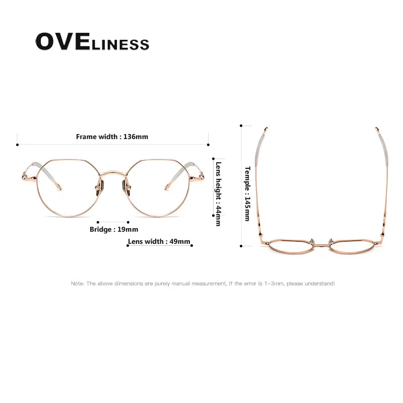Oveliness Women's Full Rim Flat Top Round Titanium Eyeglasses 614136