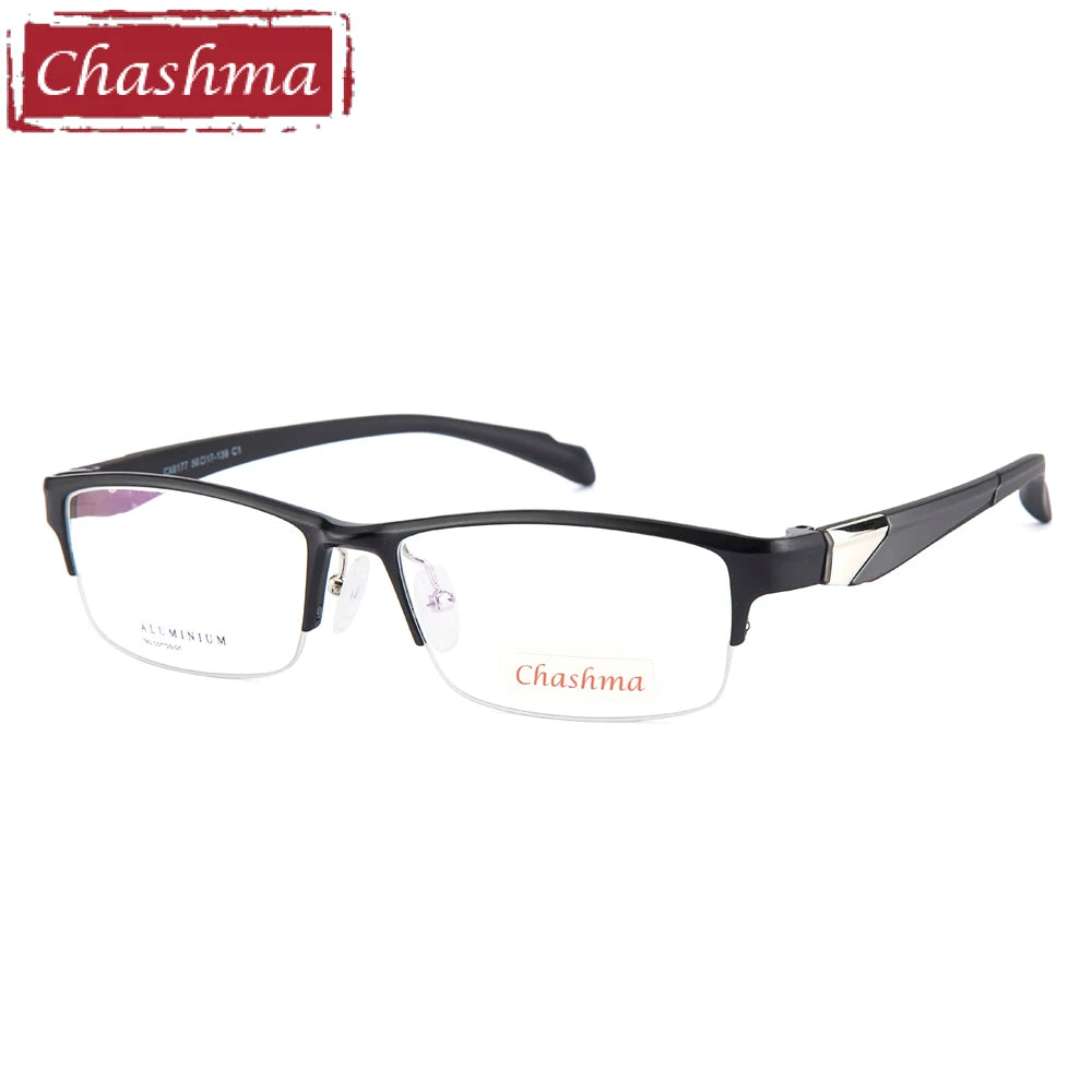 Chashma Ottica Men's Semi Rim Square Tr 90 Alloy Sport Eyeglasses 6177