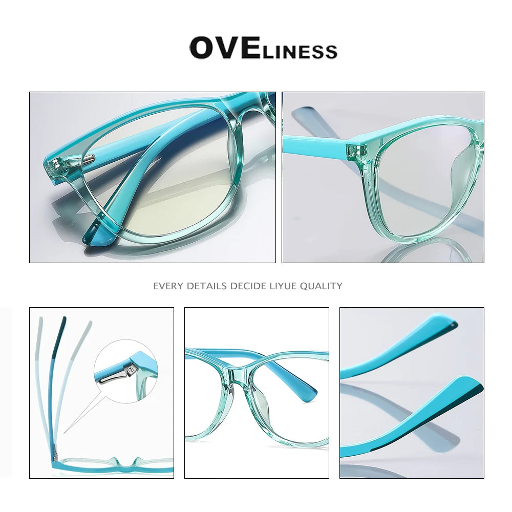 Oveliness Youth Unisex Full Rim Square Tr 90 Titanium Eyeglasses 20207 Full Rim Oveliness