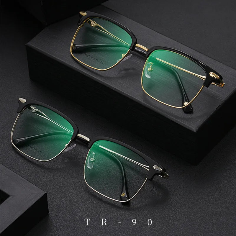 Kocolior Unisex Full Rim Square Tr 90 Alloy Hyperopic Reading Glasses 18007 Reading Glasses Kocolior