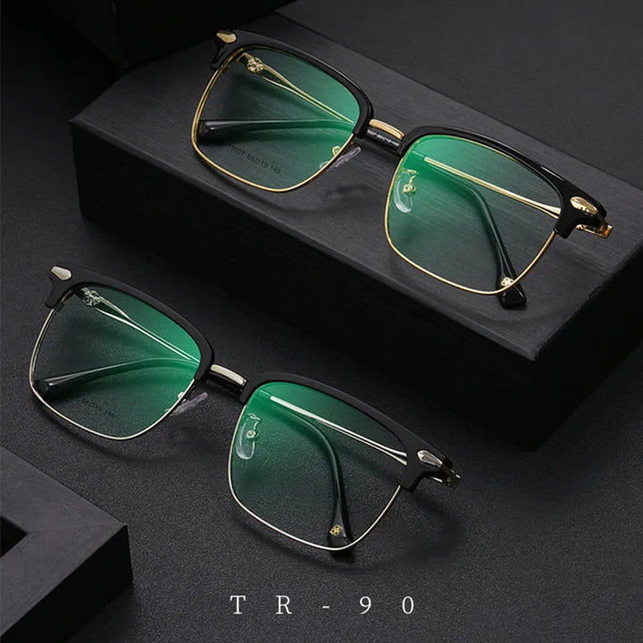 Kocolior Unisex Full Rim Square Tr 90 Alloy Hyperopic Reading Glasses 18007 Reading Glasses Kocolior