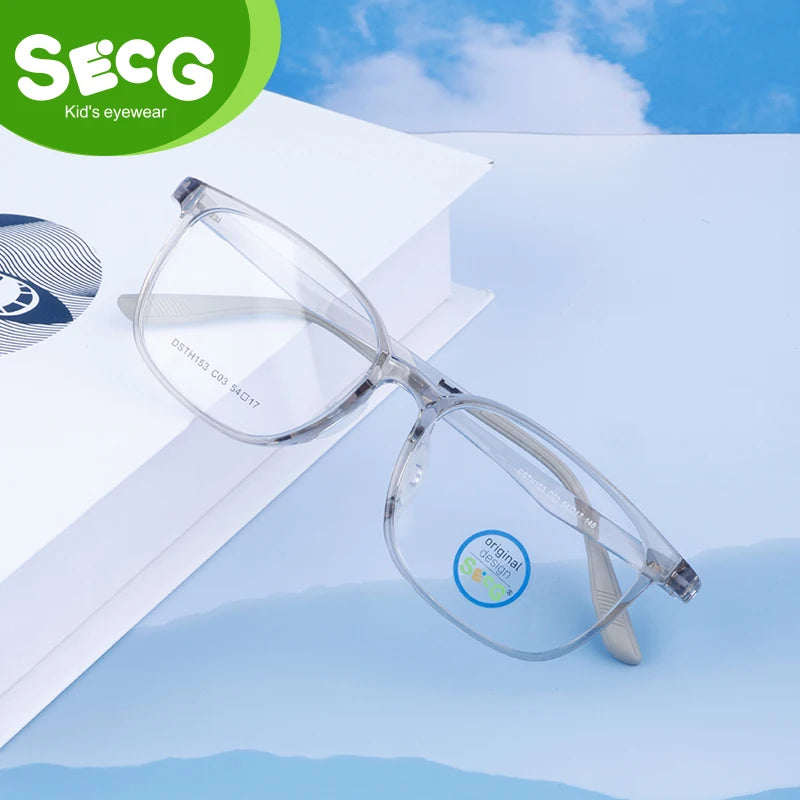 Secg Unisex Youth's Full Rim Square Tr 90 Silicone Eyeglasses 241153