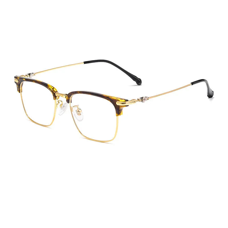 Kocolior Unisex Full Rim Square Titanium Alloy Hyperopic Reading Glasses 8366 Reading Glasses Kocolior Tortoiseshell 0