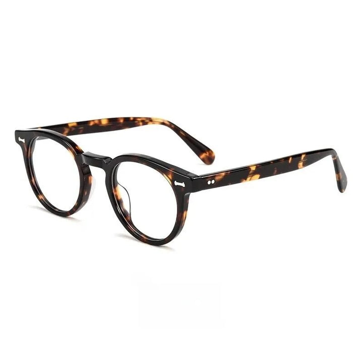 Yimaruili Unisex Full Rim Round Acetate Eyeglasses Kbt9861 Full Rim Yimaruili Eyeglasses Tortoiseshell