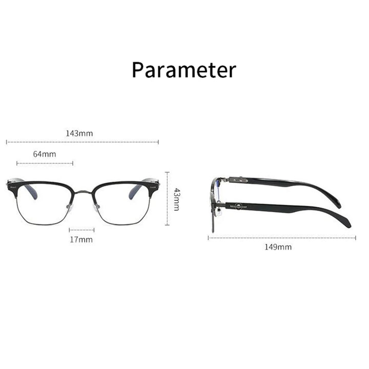 Xbora Unisex Full Rim Oval Square Ultem Alloy Eyeglasses 91015