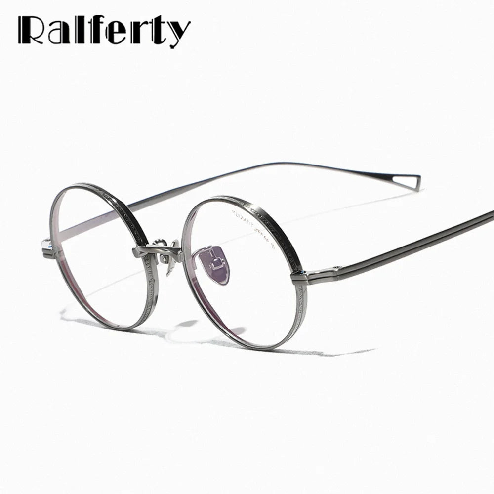 Ralferty Unisex Full Rim Round Titanium Eyeglasses 99274