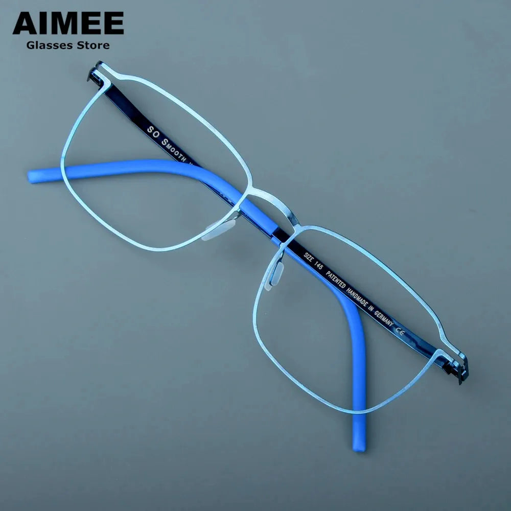 Aimee Unisex Full Rim Square Screwless Steel Eyeglasses 40143