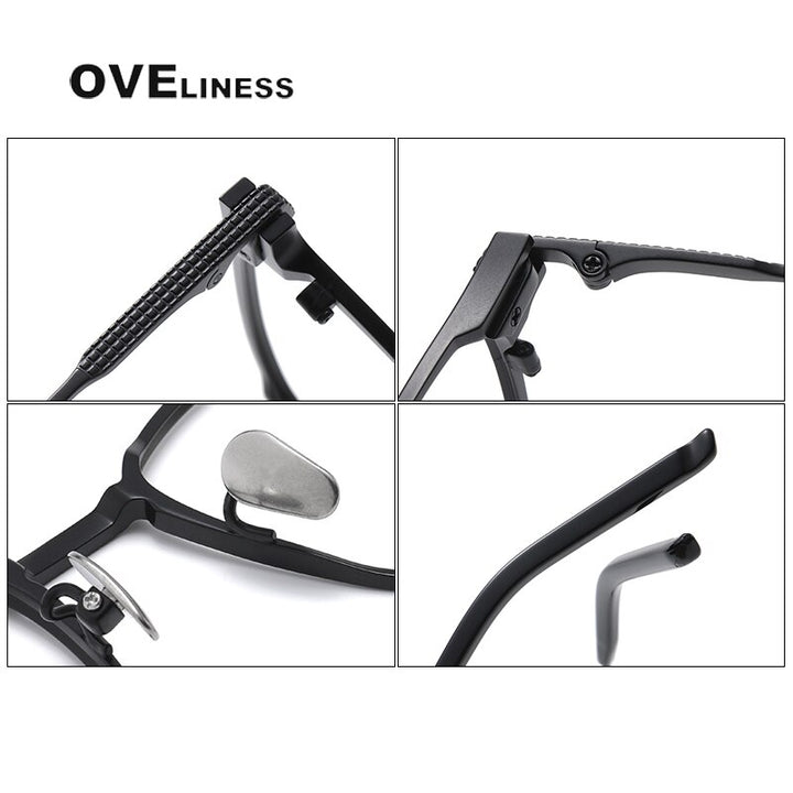Oveliness Unisex Full Rim Square Titanium Eyeglasses 390 Full Rim Oveliness