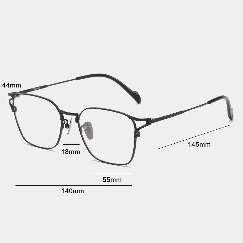 Gatenac Unisex Full Rim Square Titanium Eyeglasses Gxyj1138 Full Rim Gatenac
