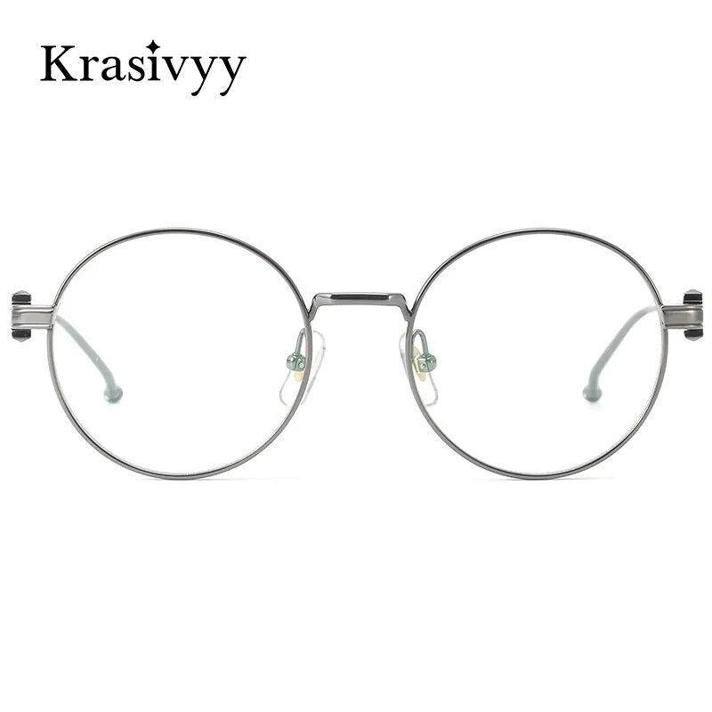 Krasivyy Unisex Full Rim Round Titanium Eyeglasses Kr02930 Full Rim Krasivyy   