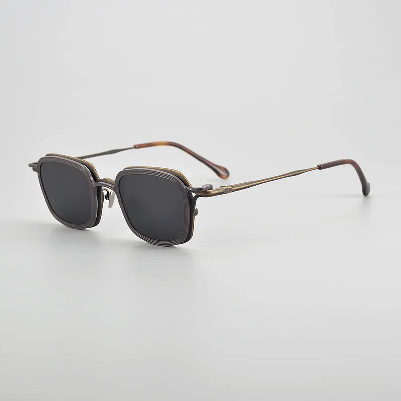 Aror Unisex Full Rim Square Titanium Eyeglasses Clip On Sunglasses 5969