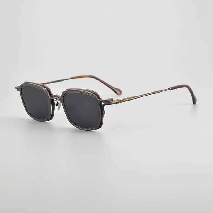 Aror Unisex Full Rim Square Titanium Eyeglasses Clip On Sunglasses 5969