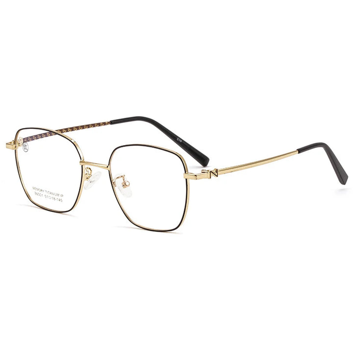 Xbora Women's Full Rim Polygon Square Titanium Alloy Eyeglasses 86001