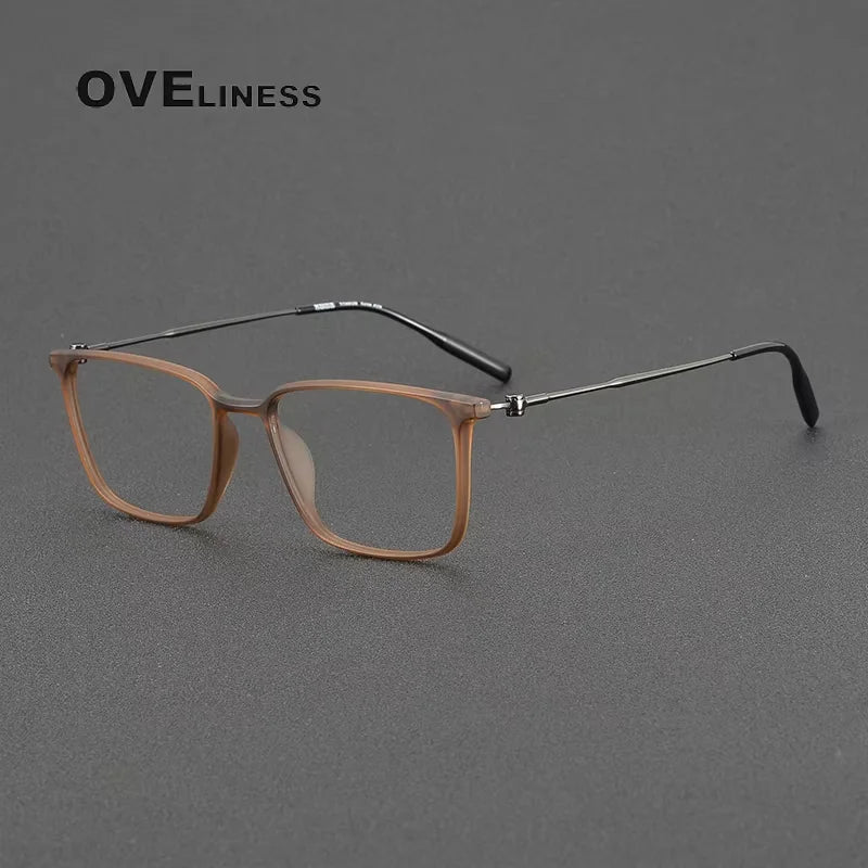 Oveliness Women's Full Rim Square  Acetate Titanium Eyeglasses 28674