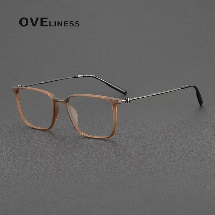 Oveliness Women's Full Rim Square  Acetate Titanium Eyeglasses 28674