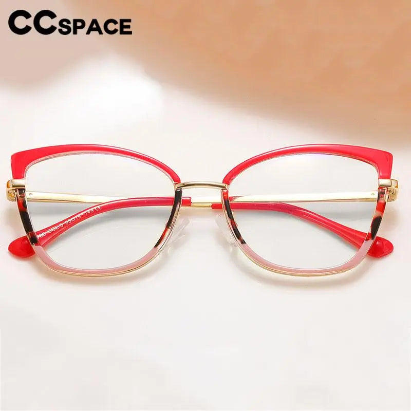 CCspace Women's Full RIm Square Tr 90 Titanium Eyeglasses 56966 Full Rim CCspace