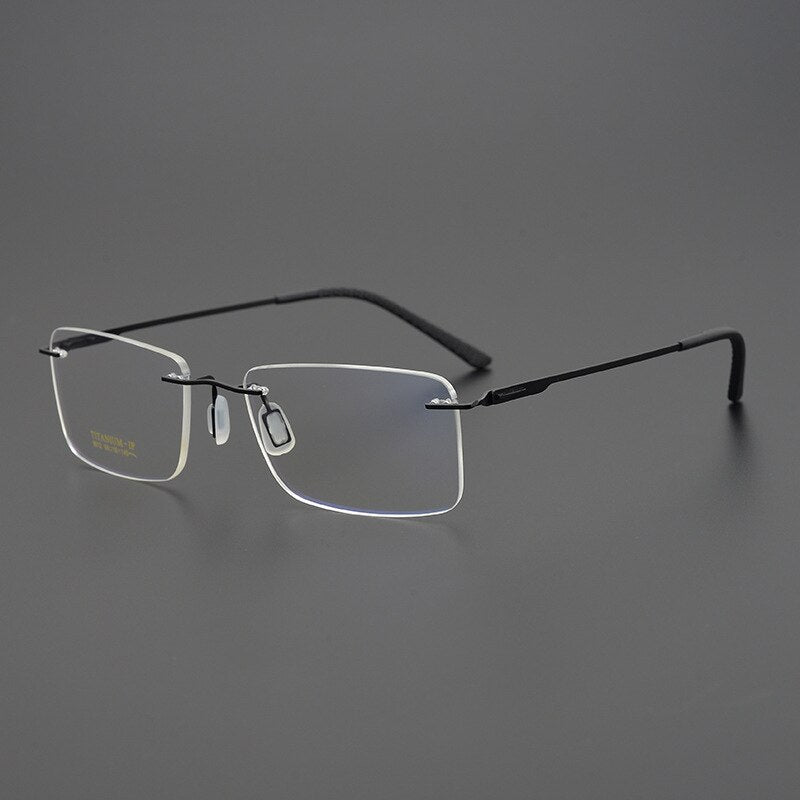 Bclear Unisex Rimless Square Titanium Eyeglasses My9912 Rimless Bclear