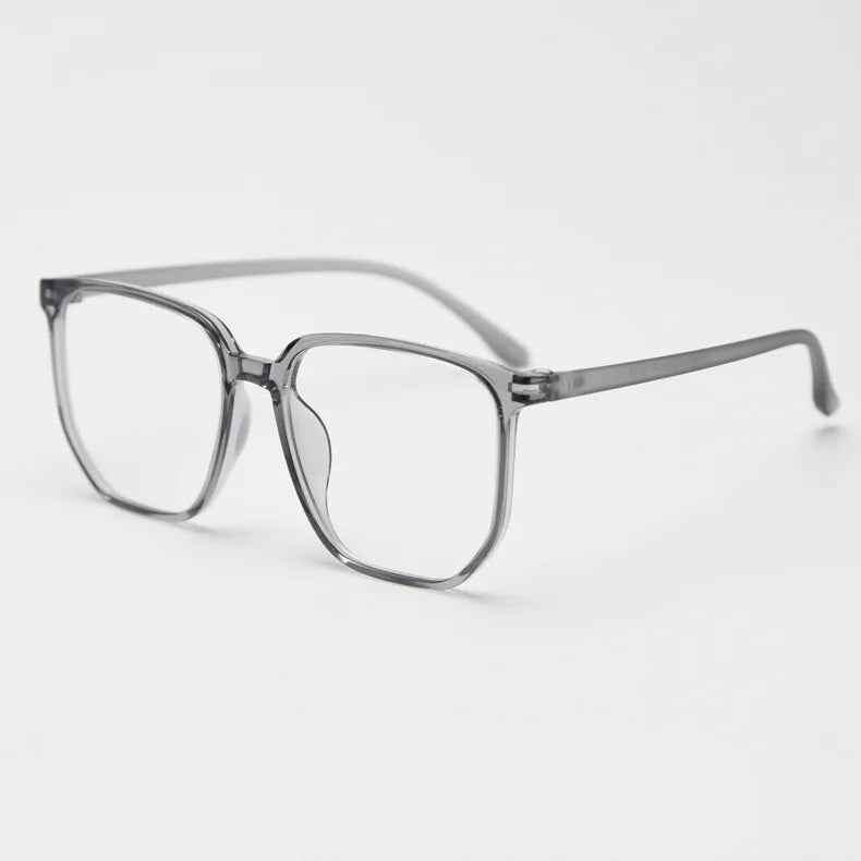 CCspace Unisex Full Rim Polygon Square Tr 90 Titanium Eyeglasses 30833 Full Rim CCSpace Grey