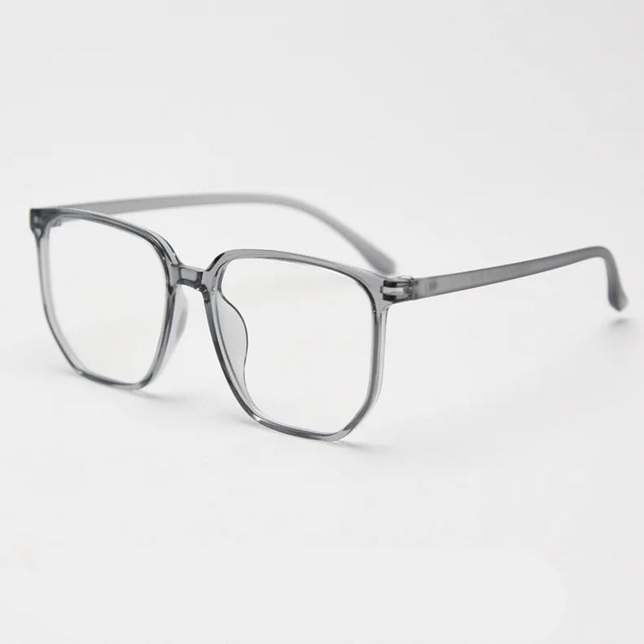 CCspace Unisex Full Rim Polygon Square Tr 90 Titanium Eyeglasses 30833 Full Rim CCSpace Grey