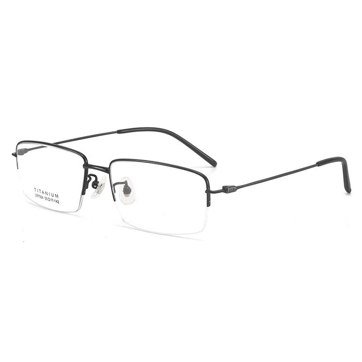 Bclear Unisex Semi Rim Square Titanium Eyeglasses Lb7924 Semi Rim Bclear Black
