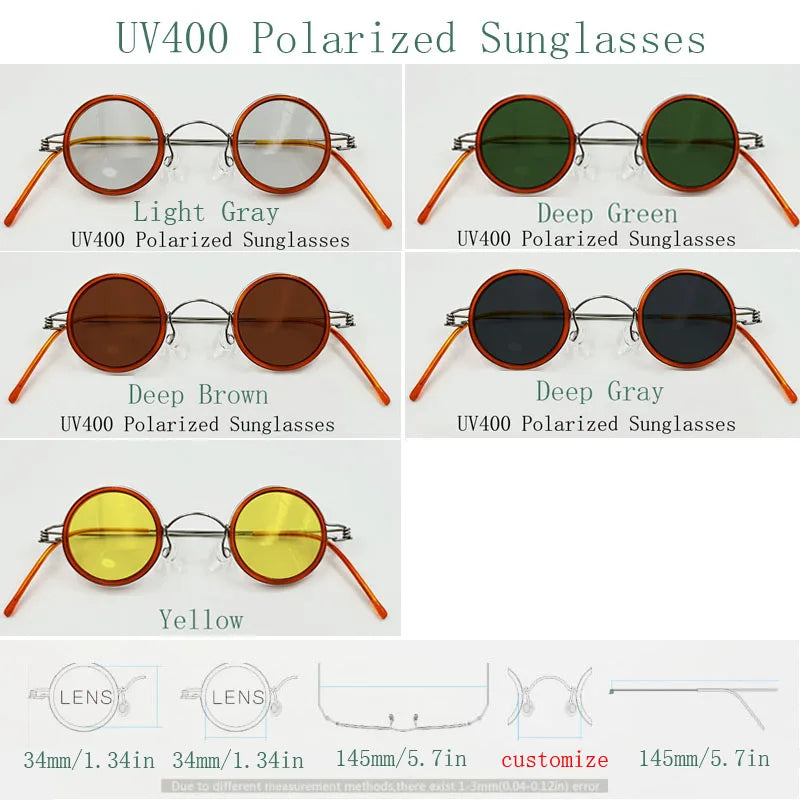 Yujo Unisex Full Rim Round Stainless Steel Acetate Custom Eyeglasses Y3434 Full Rim Yujo