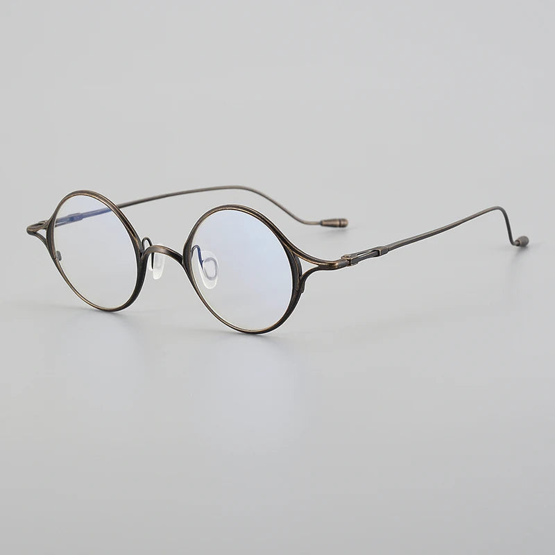 Muzz Unisex Full Rim Small Round Titanium Eyeglasses 5958 Full Rim Muzz C1