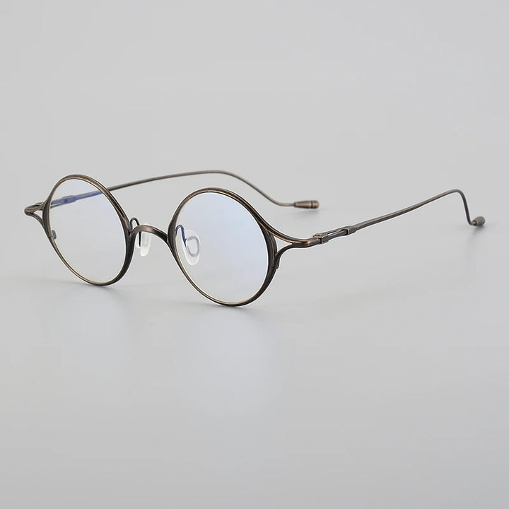 Muzz Unisex Full Rim Small Round Titanium Eyeglasses 5958 Full Rim Muzz C1