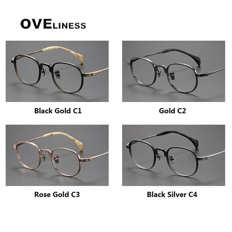 Oveliness Unisex Full Rim Square Titanium Eyeglasses 80866 Full Rim Oveliness