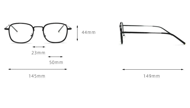 CCspace Unisex Full Rim Square Alloy Eyeglasses 56833 Full Rim CCspace