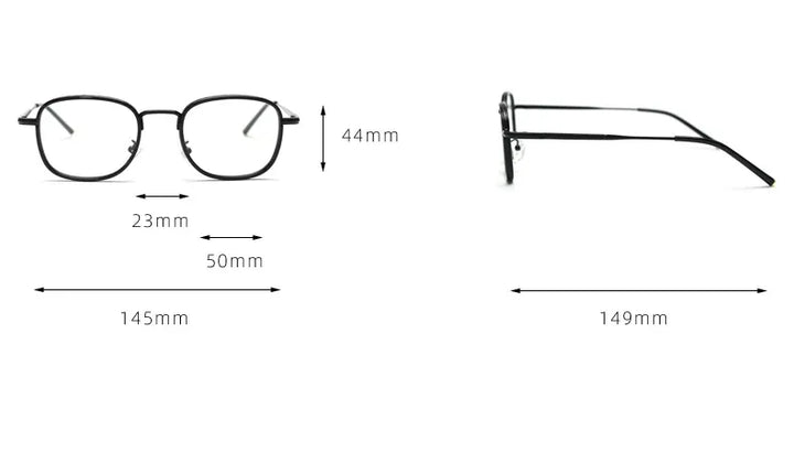 CCspace Unisex Full Rim Square Alloy Eyeglasses 56833 Full Rim CCspace