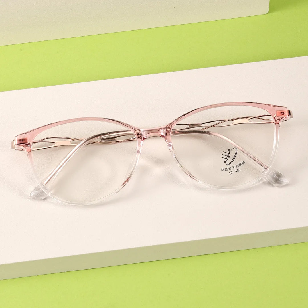 Gmei Women's Full Rim Oval Tr 90 Titanium-Alloy Eyeglasses 23081