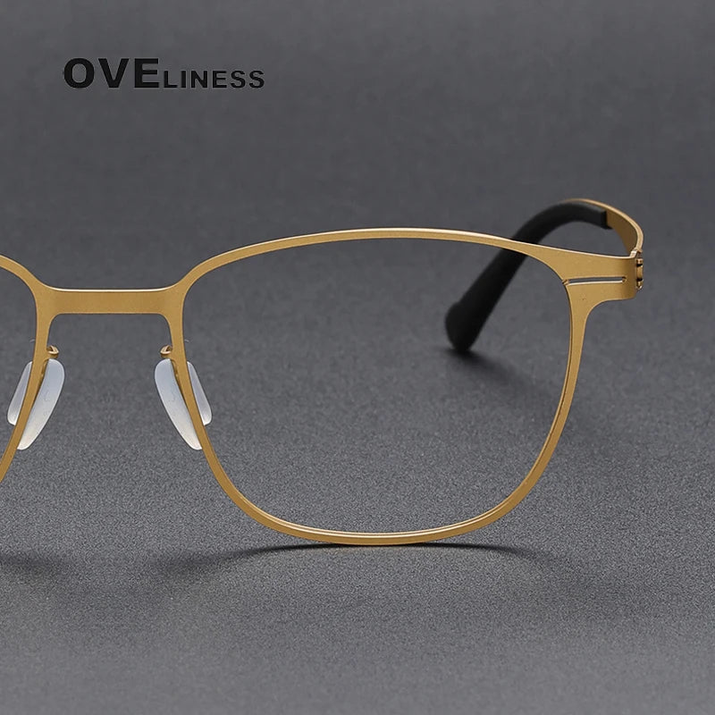 Oveliness Unisex Full Rim Square Screwless Titanium Eyeglasses 0978 Full Rim Oveliness