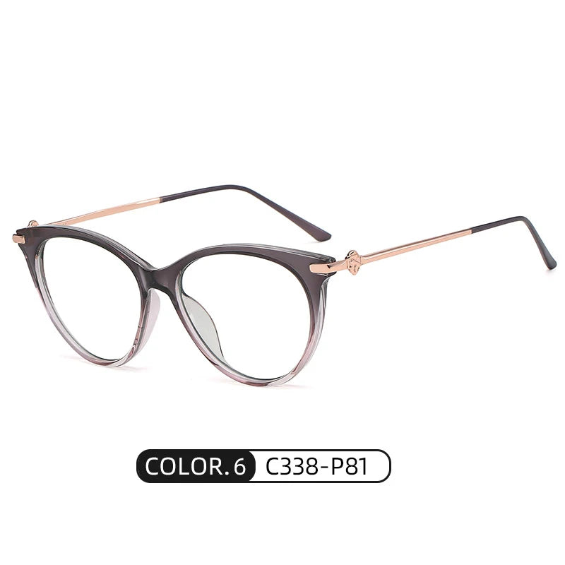 Bclear Women's Full Rim Cat Eye Acetate Alloy Eyeglasses Wd810 Full Rim Bclear C 6