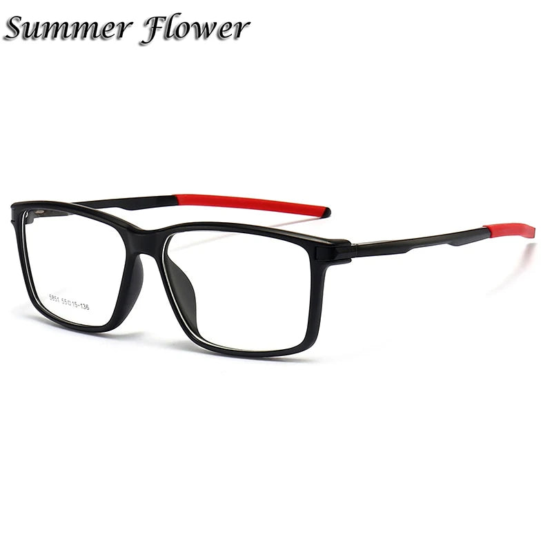 Summer Flower Unisex Full Rim Square Tr 90 Aluminum Sport Eyeglasses Full Rim Summer Flower C2