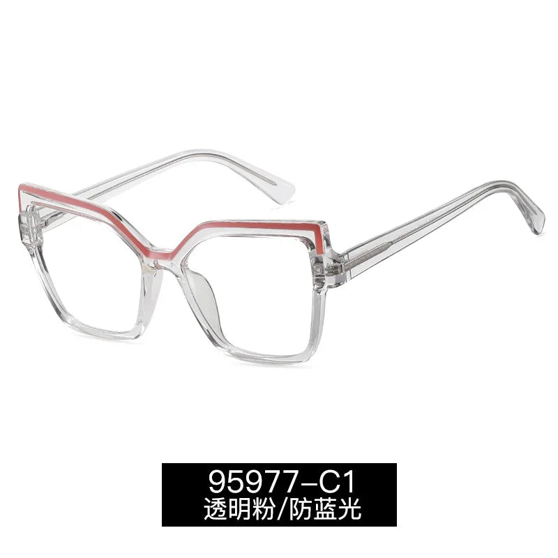 Handoer Women's Full Rim Square Cat Eye Tr 90 Alloy Eyeglasses 95977