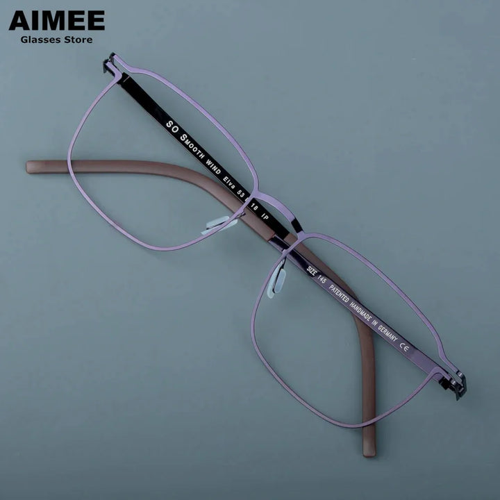 Aimee Unisex Full Rim Square Screwless Steel Eyeglasses 40143