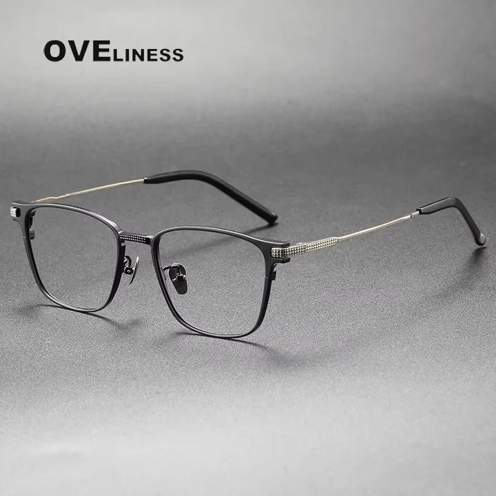 Oveliness Unisex Full Rim Square Acetate Titanium Eyeglasses 39027