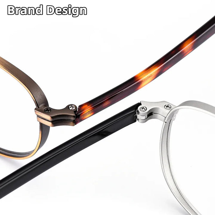 Kocolior Unisex Full Rim Round Titanium Hyperopic Reading Glasses 8017 Reading Glasses Kocolior