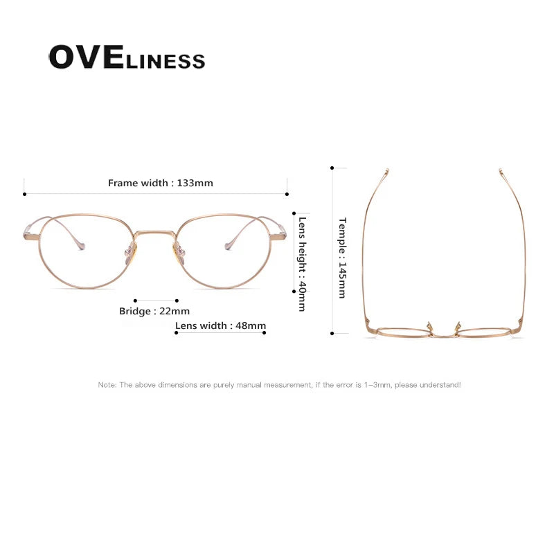 Oveliness Unisex Full Rim Oval Titanium Eyeglasses 0100 Full Rim Oveliness