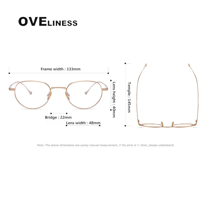 Oveliness Unisex Full Rim Oval Titanium Eyeglasses 0100 Full Rim Oveliness