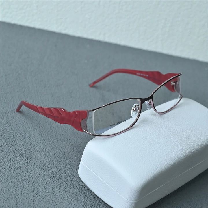 Cubojue Unisex Semi Rim Small Rectangle Alloy Reading Glasses C635 Reading Glasses Cubojue