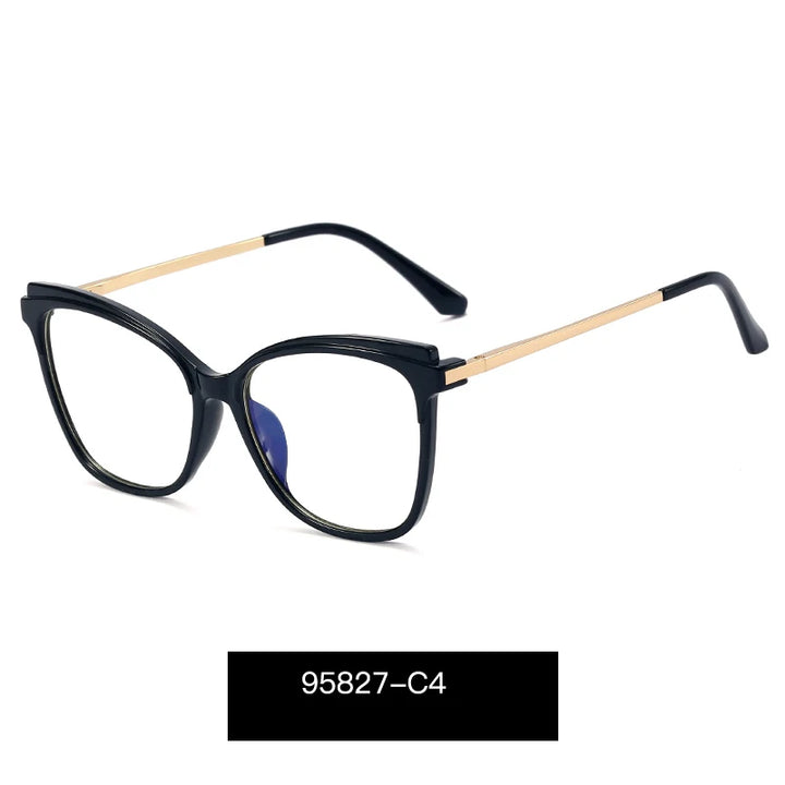 Handoer Women's Full Rim Square Cat Eye Try 90 Alloy Eyeglasses 95827