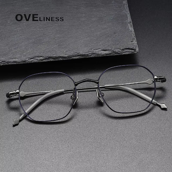 Oveliness Women's Full Rim Oval Square Titanium Eyeglasses 61135