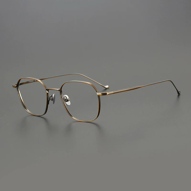 Black Mask Men's Full Rim Polygon Square Titanium Eyeglasses 51009