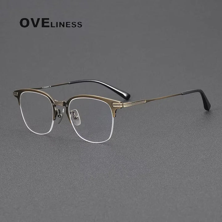 Oveliness Unisex Full Rim Big Square Acetate Titanium Eyeglasses 614424