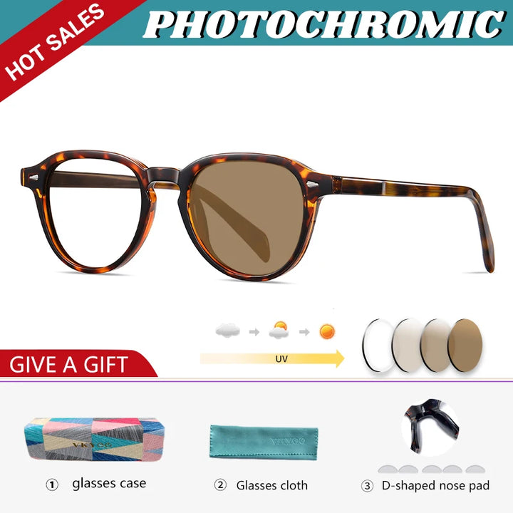 Vicky Unisex Full Rim Square Acetate Myopic Reading Glasses 31101 Reading Glasses Vicky -2.50 31101photochromic-C2