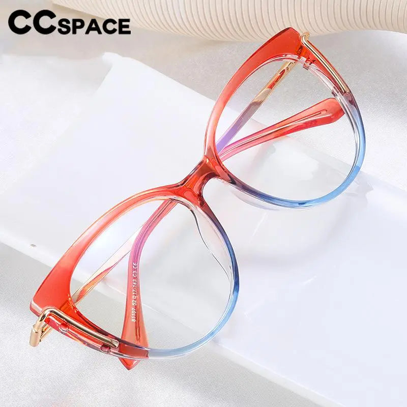 CCspace Women's Full Rim Cat Eye Tr 90 Titanium Eyeglasses 56963 Full Rim CCspace