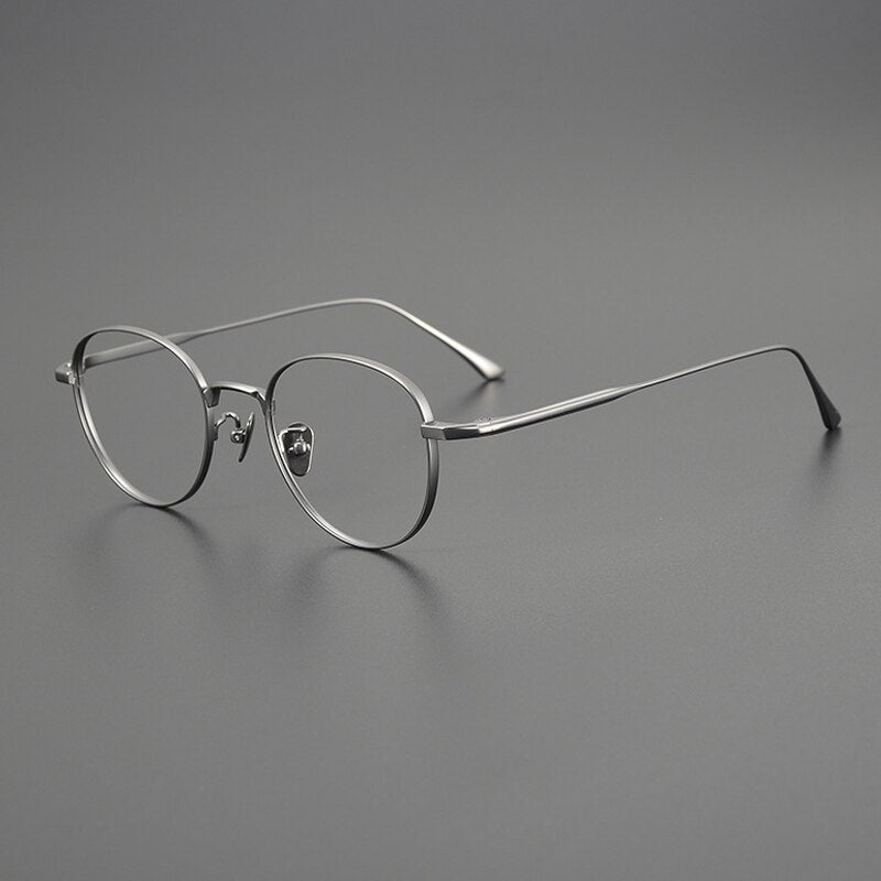Gatenac Unisex Full Rim Round Titanium Eyeglasses Gxyj1098 Full Rim Gatenac