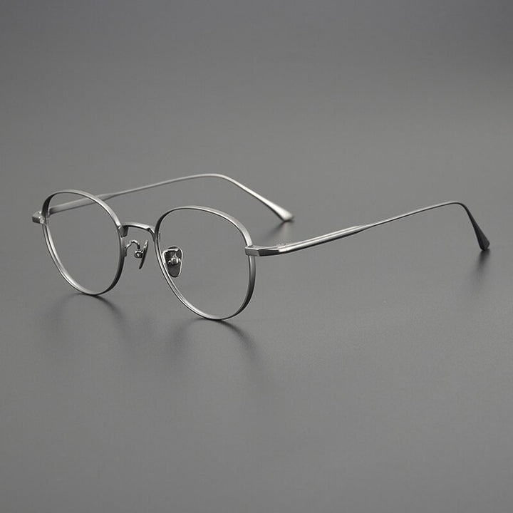 Gatenac Unisex Full Rim Round Titanium Eyeglasses Gxyj1098 Full Rim Gatenac