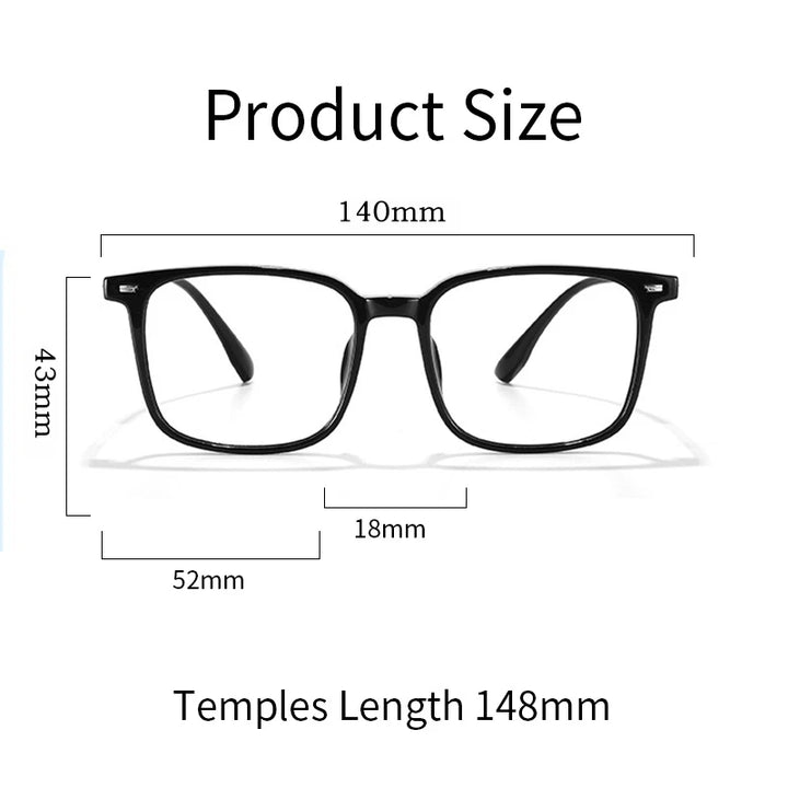 Xbora Unisex Full Rim Square Tr 90 Titanium Alloy Eyeglasses 86117